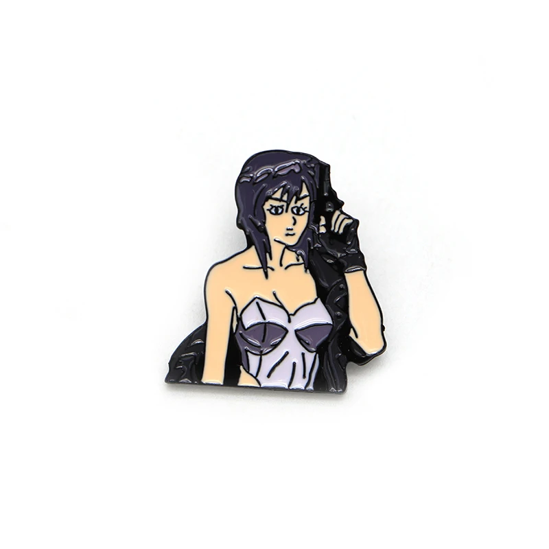 30pcs/lot Kusanagi Motoko Enamel Pin Movie Ghost In The Shell Brooches Lapel Hat Bag Pins Women Brooch Sexy Girl Badge A73 | Украшения и