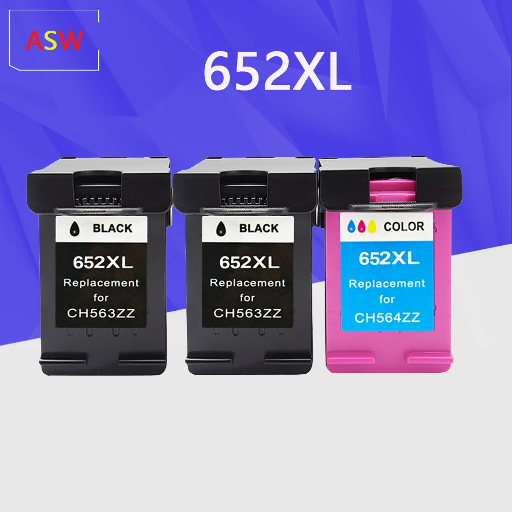 Совместимые чернильные картриджи ASW 652XL для HP замена принтеров Deskjet 1115 1118 2135 2136 2138