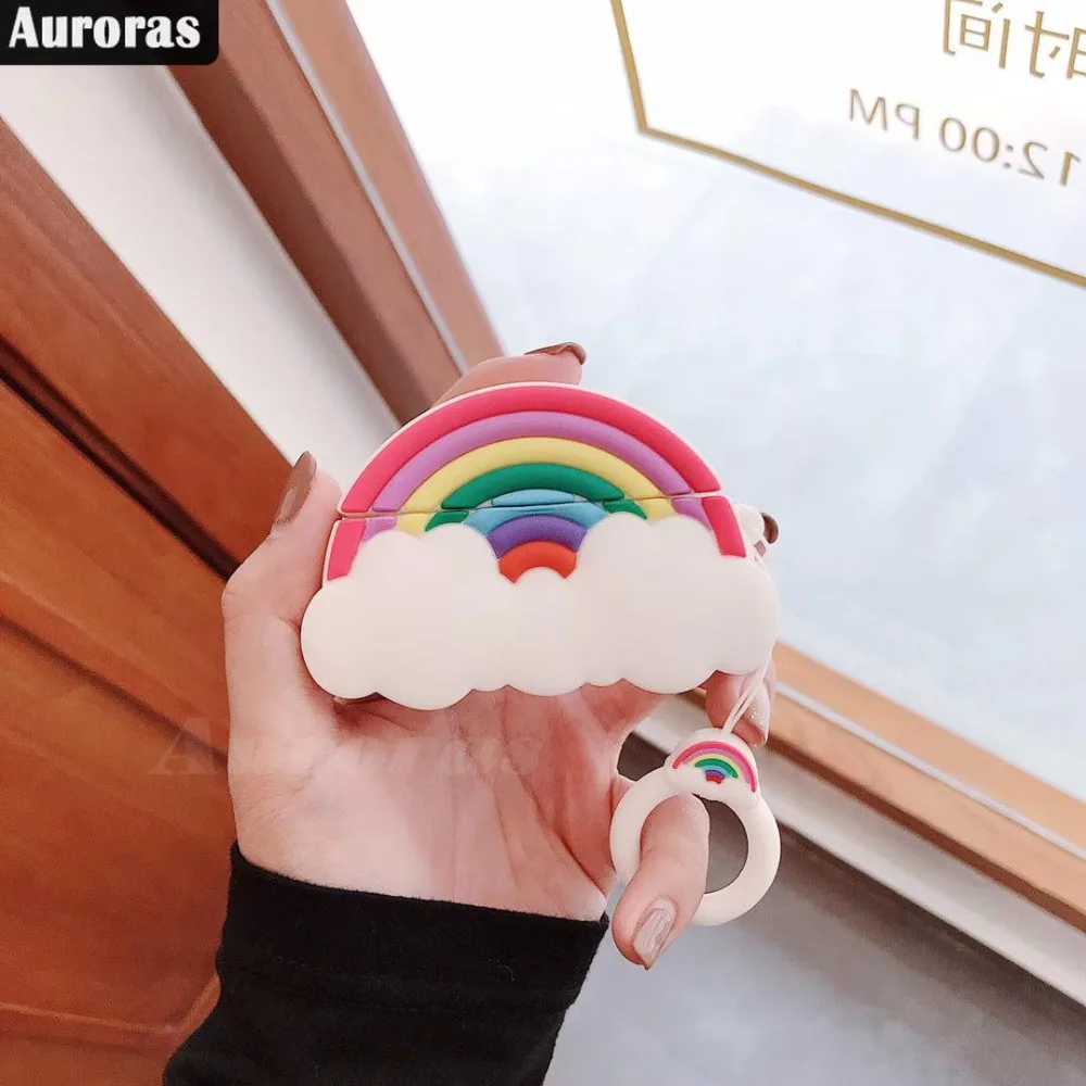 Auroras для Apple Airpods Pro Чехол Радужный дизайн с кольцом Уникальный защитный чехол для наушников для Airpods 1 2