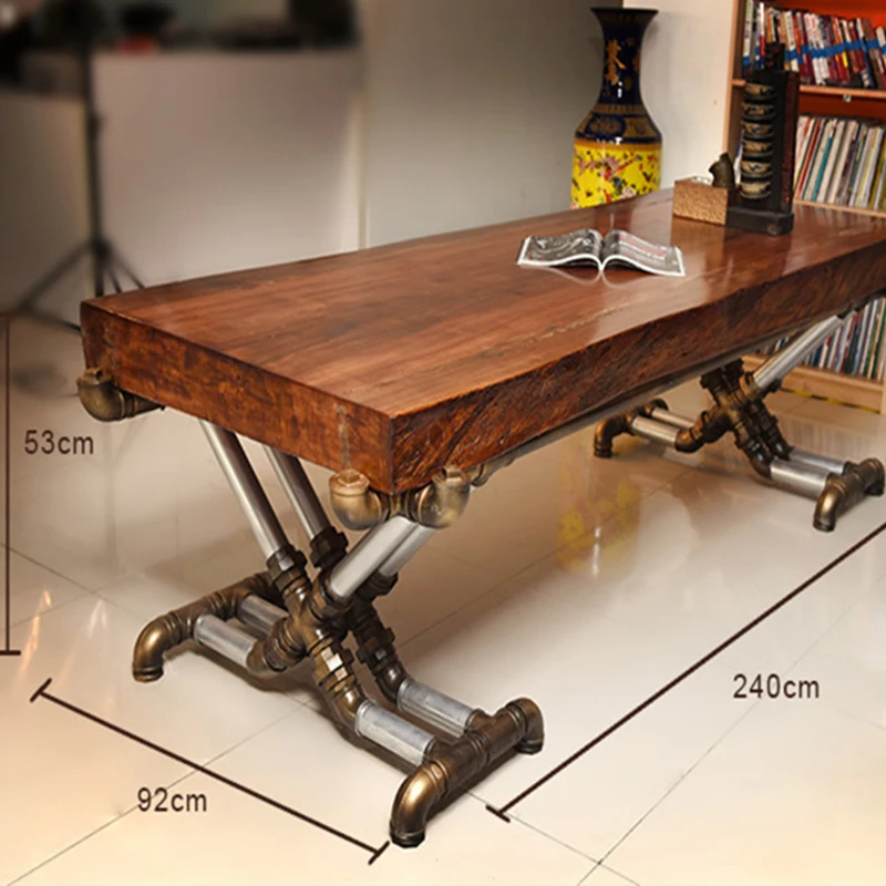 Американские ретро промышленные деревянные старые Кованые Железные Столы