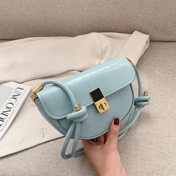 

Saddle Alligator Pattern Crossbody Bags For Women PU Leather Messenger Bag Strap Designer Tote Lady Shoulder Mini Travel Bags