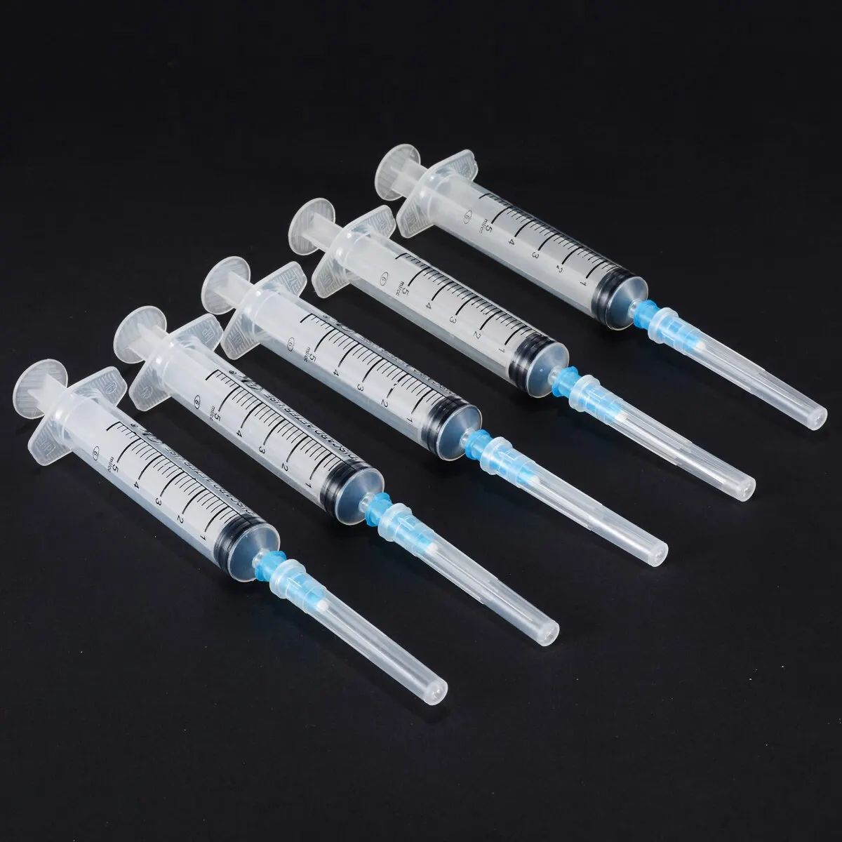 5 Set Blunt Tip Syringe 5ml Plastic Syringe with Blunt End Tip Needle And Storage Cap For Glue Oil Soldering Past