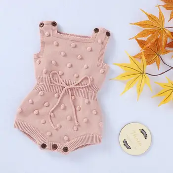 

Newborn Baby Bodysuits Sleeveless Infant Bebes Girls Body Tops Fashion Dots Knit Toddler Kids Jumpsuits Outfits Children Sweater