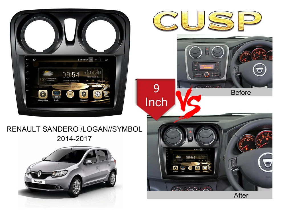 DSP Android 9 Автомобильный gps навигатор Автомобильный без DVD плеер для Renault Sandero/logan+ стерео радиоплеер магнитофон головное устройство