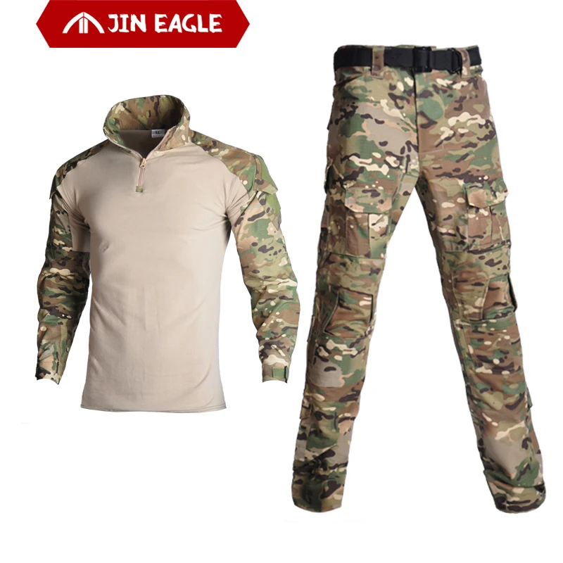 Tactical Frog Suits Camouflage Shooting Hunting Shirts Pants with Elbow Knee Pads Paintball Airsoft Sniper Combat Shirts&ampPants |
