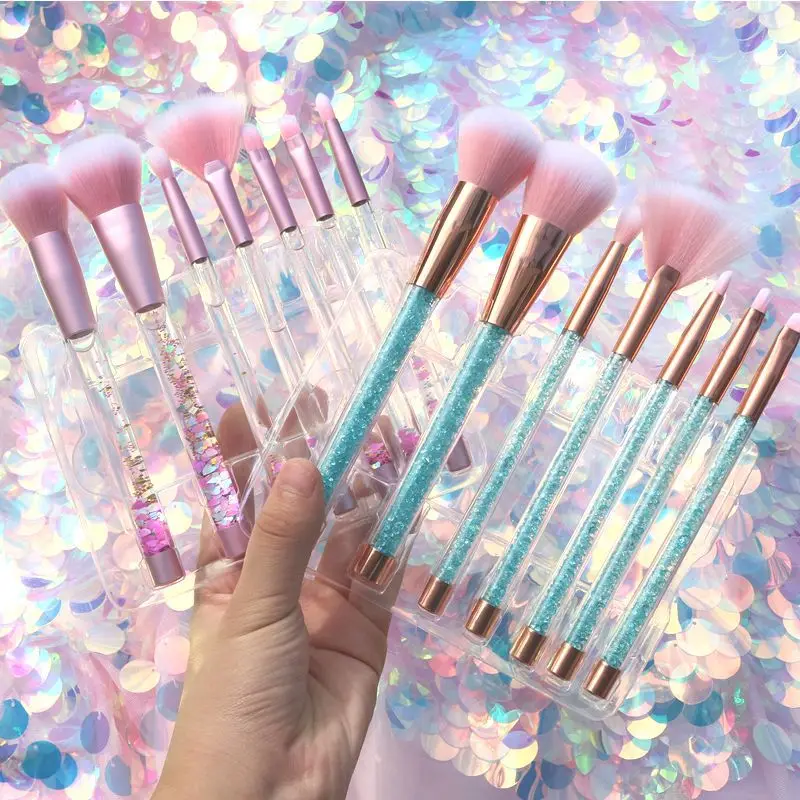 

7pcs Glitter Diamond Crystal Handle Makeup Brushes Set Powder Foundation Eyebrow Face Make Up Brush Cosmetic Foundation Brush
