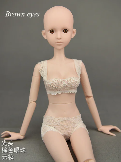 3D реальные глаза Обнаженная 1/4 BJD кукла Синьи/45 см Оригинальная кукла тела с двойным коленом локтевого сустава/для косплея DIY куклы игрушки - Цвет: brown eye no makeup