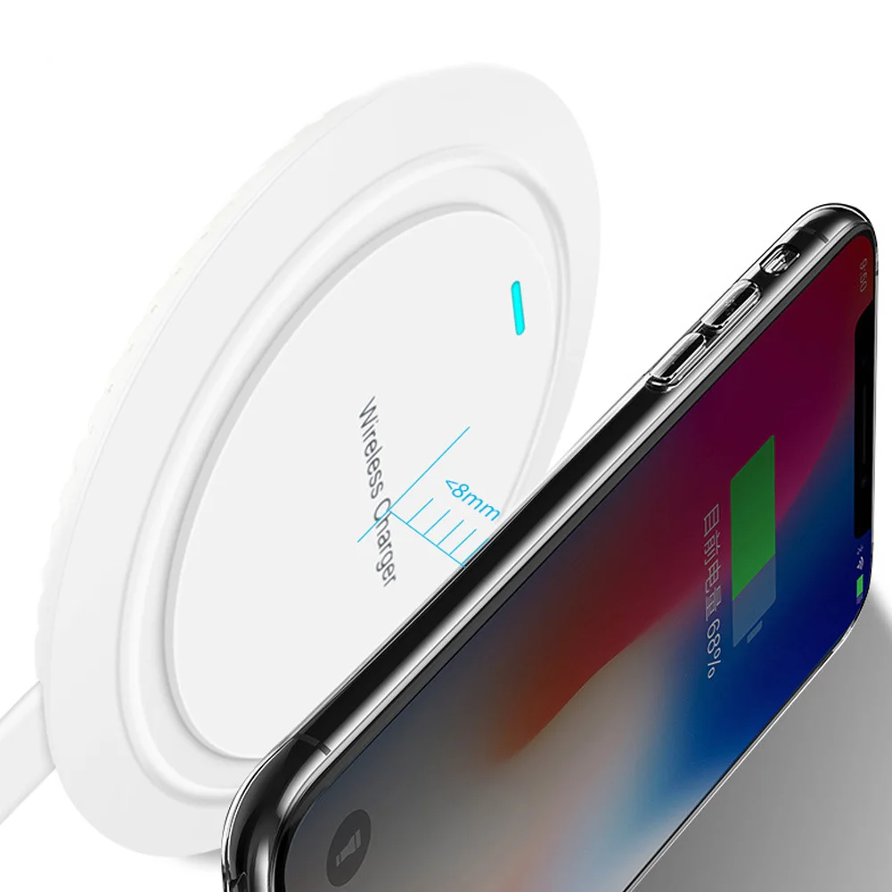 Тепловыделение Micro USB круглый беспроводной портативный быстрой зарядки для Iphone X пластик зарядное устройство