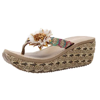 

Shoes Women Summer Slippers Ladies Fashion Wedges Non-slip Flower Loafer Causal Beach Slipper Shoes Sandals 2020 #1218
