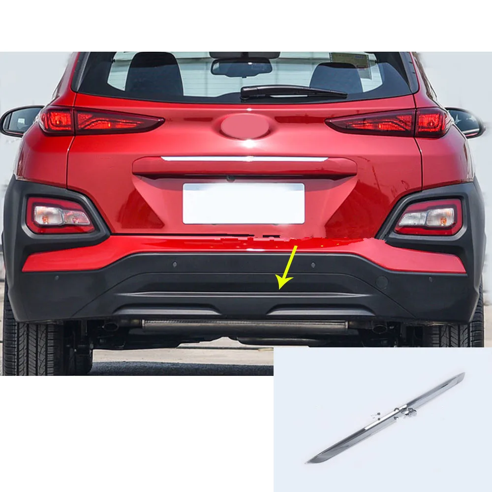

Car Sticker Styling Rear Bumper Trim Trunk Plate Frame Threshold Pedal Panel 1pcsFor Hyundai Kona Encino Kauai 2017 2018 2019