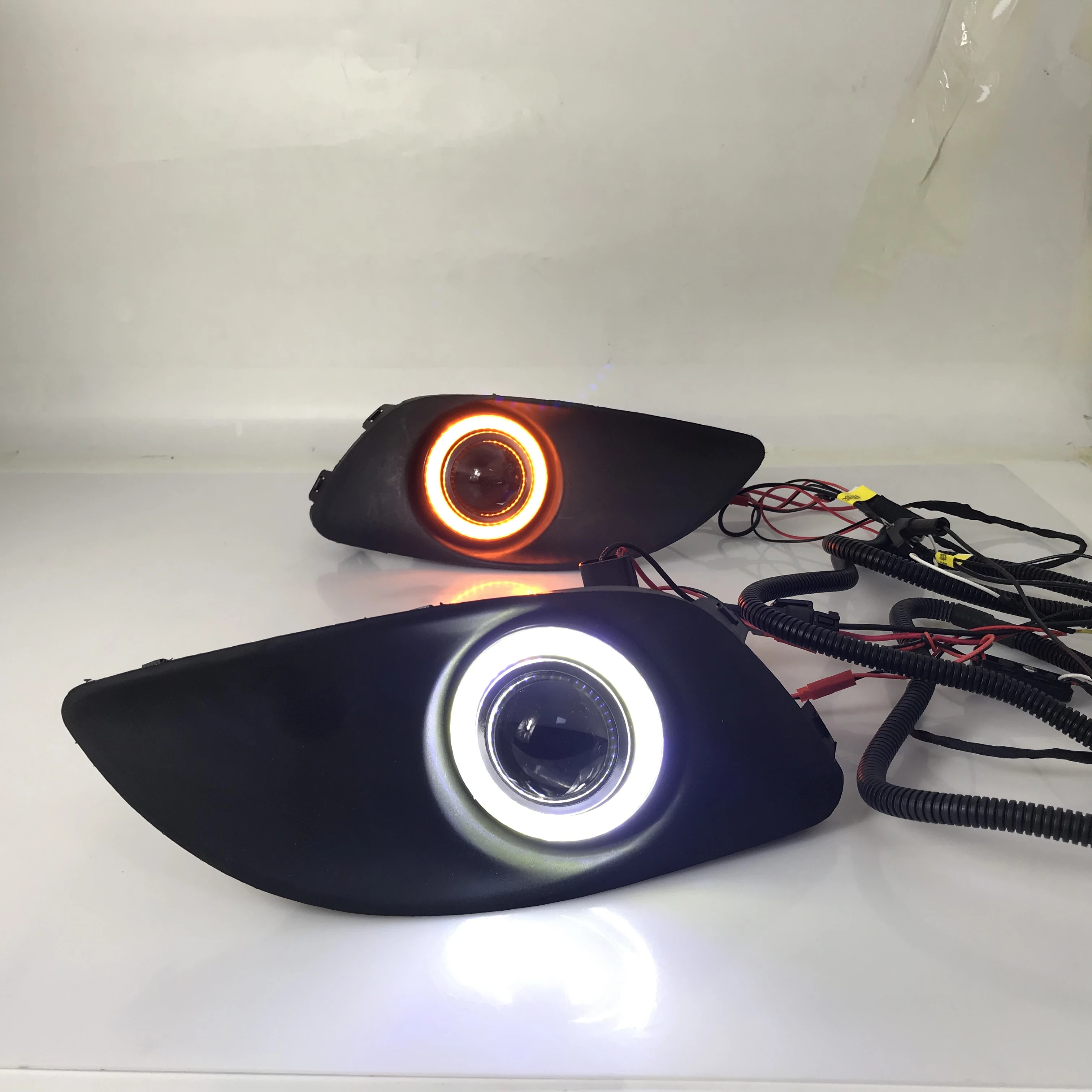 RQXR fog lamp driving light assembly for suzuki alto 2010 13 cob angel eye led daytime running