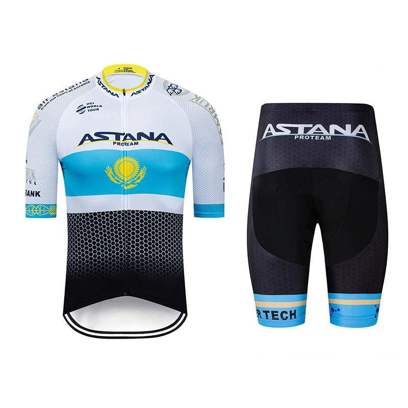 

2019 new astana professional team men's cycling wear sports jersey suit mountain bike jersey summer quick-drying UV protection