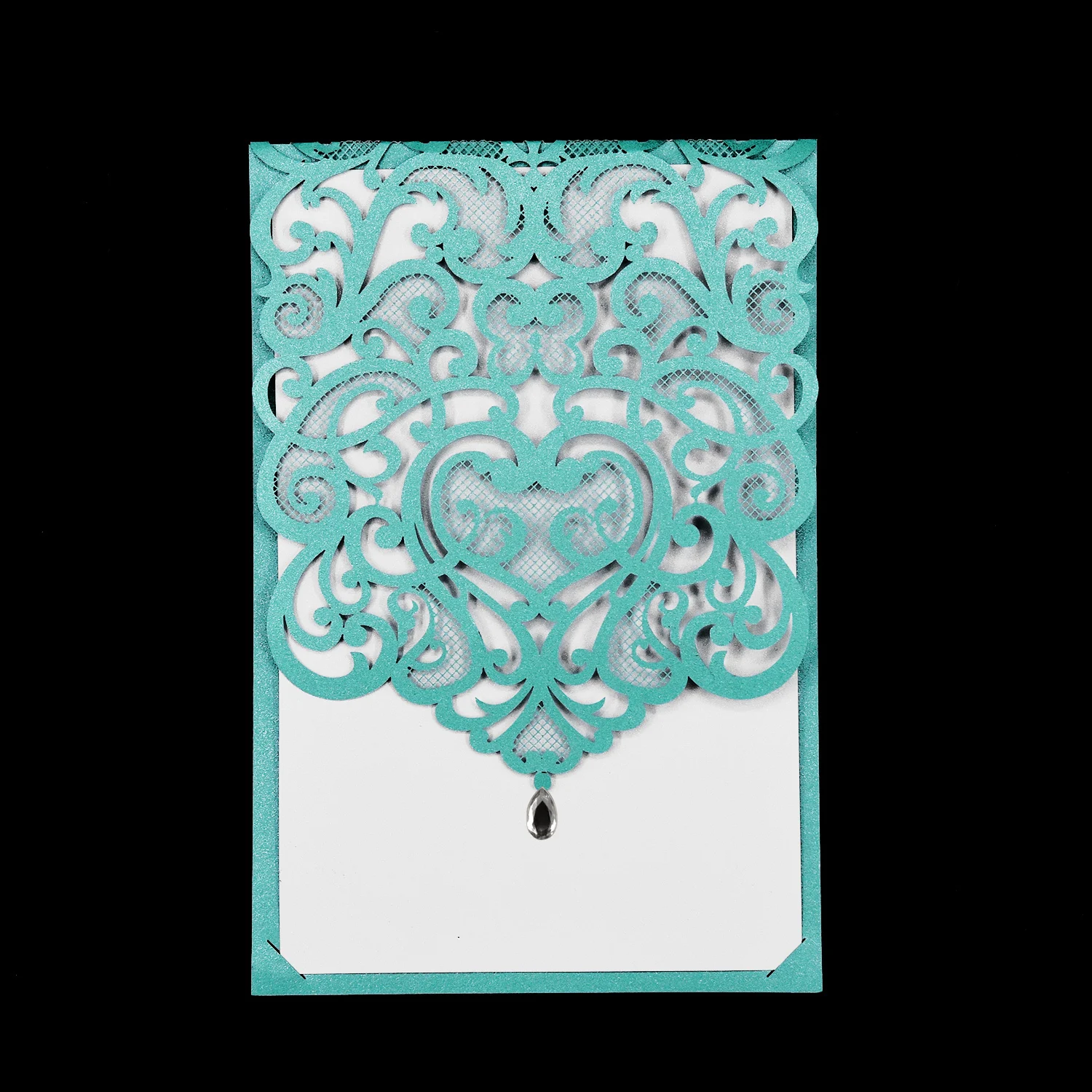  10pcs European Style Wedding Invitation Cards Hollowed-out White Pink Blue Black - 4.00048E+12