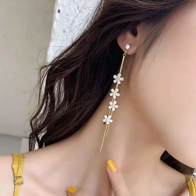 Neue Super Fee Schmetterling Blume Ohrringe Net Rot Süße Ohrringe Trend Lange Quaste temperament anhänger stil dame earr – Detail 24