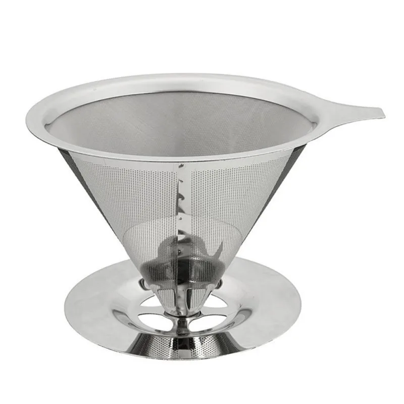 

Coffee Tea Filter Basket Tools Double Layer Stainless Steel Coffee Filter Holder Pour Over Coffees Dripper Mesh