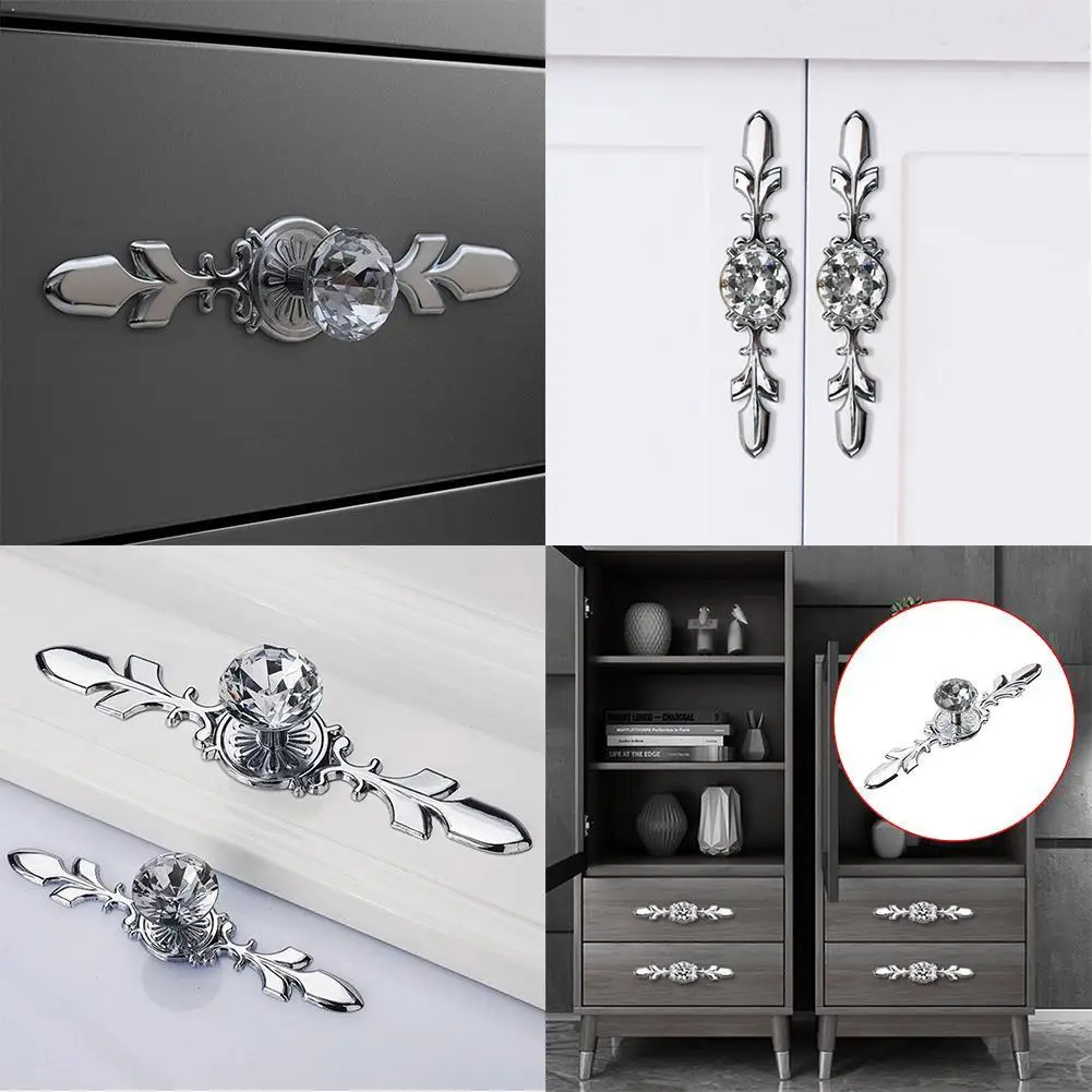 

1PC Luxury Diamond Crystal Cabinet Handles Shoebox Wardrobe Drawer Handle Door Pulls Closet Knobs Handles Furniture Pullers Q6L5