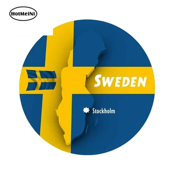 

HotMeiNi 13cm x 13cm Car Styling Sweden Map Flag Decal Vinyl Car Sticker for Windows Bumper Laptop Waterproof Car Accessories