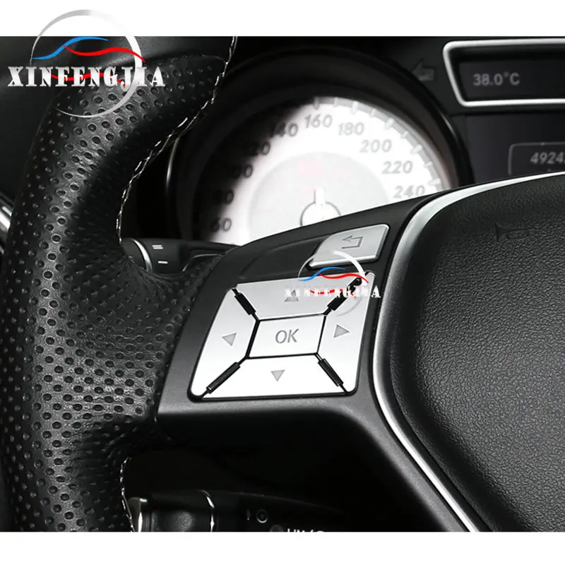 Для Mercedes-Benz A B C E CLA GLA ML GL наклейки CLS, GLK класс SL накладка на кнопки рулевого колеса