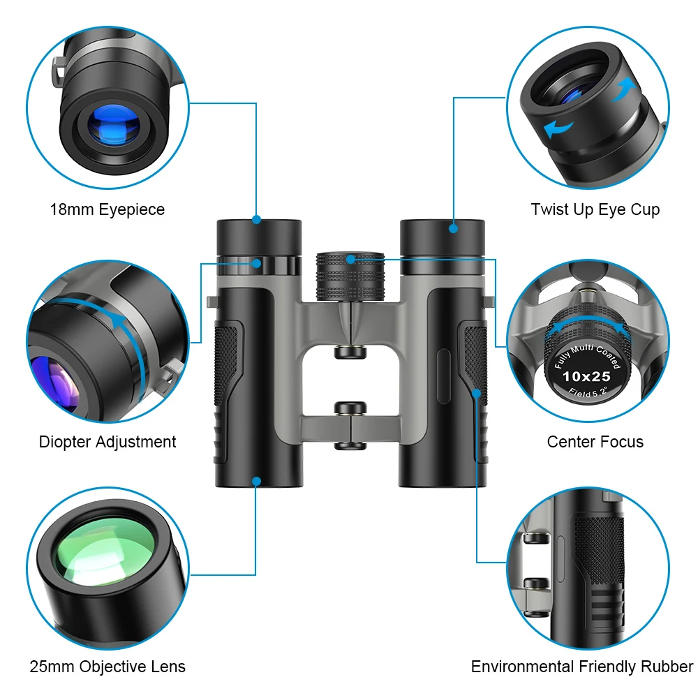 APEXEL 10x25 Professional Binoculars High Powered  BAK4 Prism Zoom Telescope Hunting Binocular for Bird-watching Camping Hiking 2