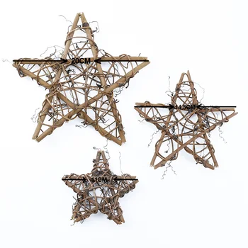 

1pcs Plant vine Dried Rattan Star frame Artificial flowers Wreaths Christmas decoration For Home DIY Handmade Door Hanging Decor