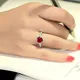 CC-anillos de boda para mujer, joyería de compromiso de Color plateado 925, corazón rojo, Circonia cúbica, bisutería elegante de lujo, envío directo CC829