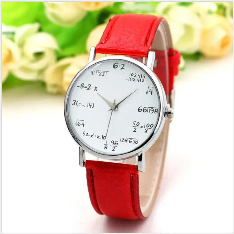 

Manufacturers Direct Selling Mathematical Formula Equation Watch Women's Europe And America Non-Measuring Leather Belt Ladies' W