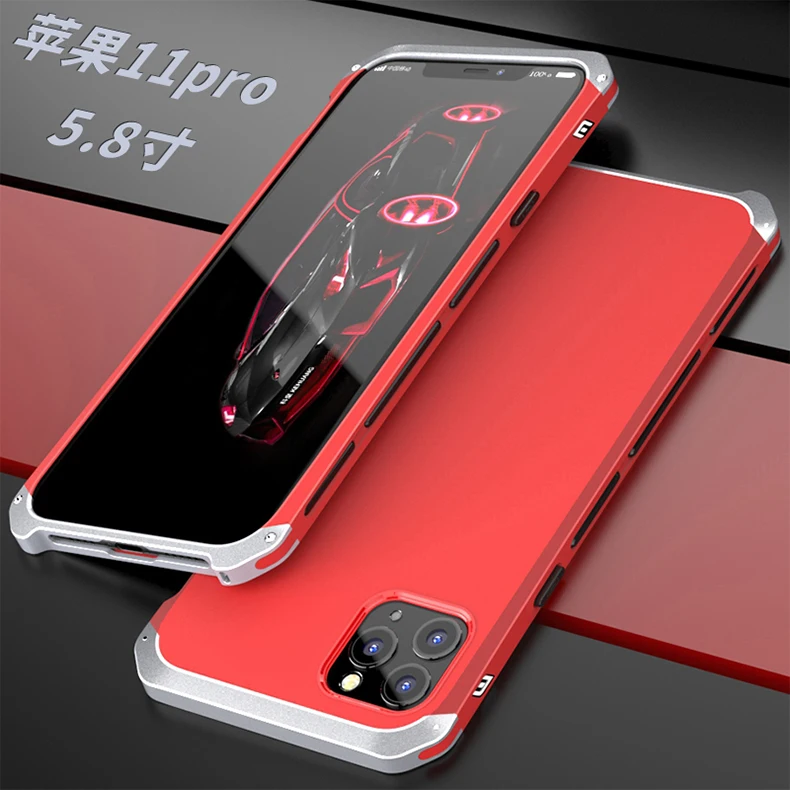 Shockproof Armor Phone Case For iPhone 13 12 Pro MAX 13 Mini 11 XS XR SE 2 8 7 6 Case Aluminum Metal Bumper Matte PC Cover Coque