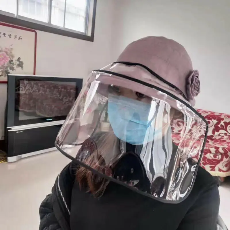 

Face Shield Hat-Mounted Transparent Mask Anti-fog Saliva Eye CLEAR Protective