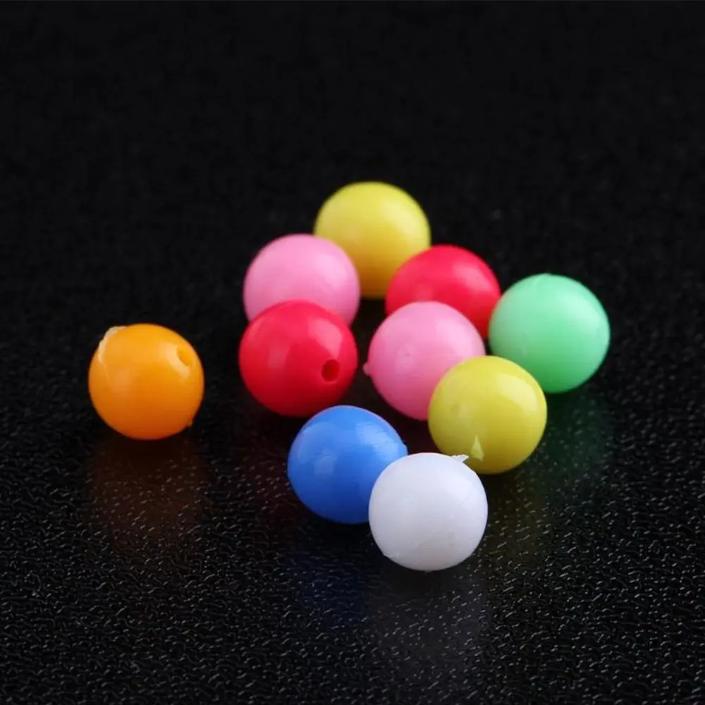Fishing Float 100pcs New Mixed Color Stoppers PE Plastic Fishing Cross Beads Drill Double Pearl Floats Balls