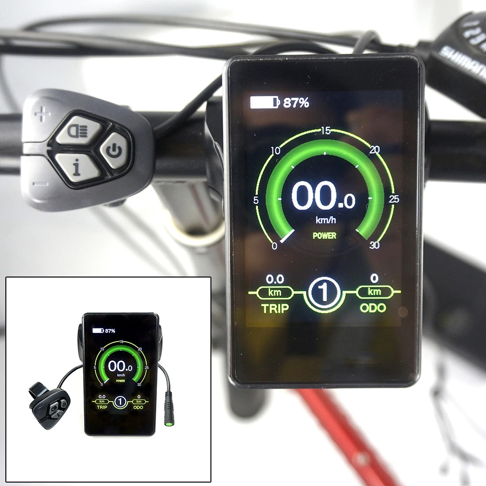 

Black KD718 Electric Bike Display & USB Port For Bafang Mid Motor BBS01B BBS02B