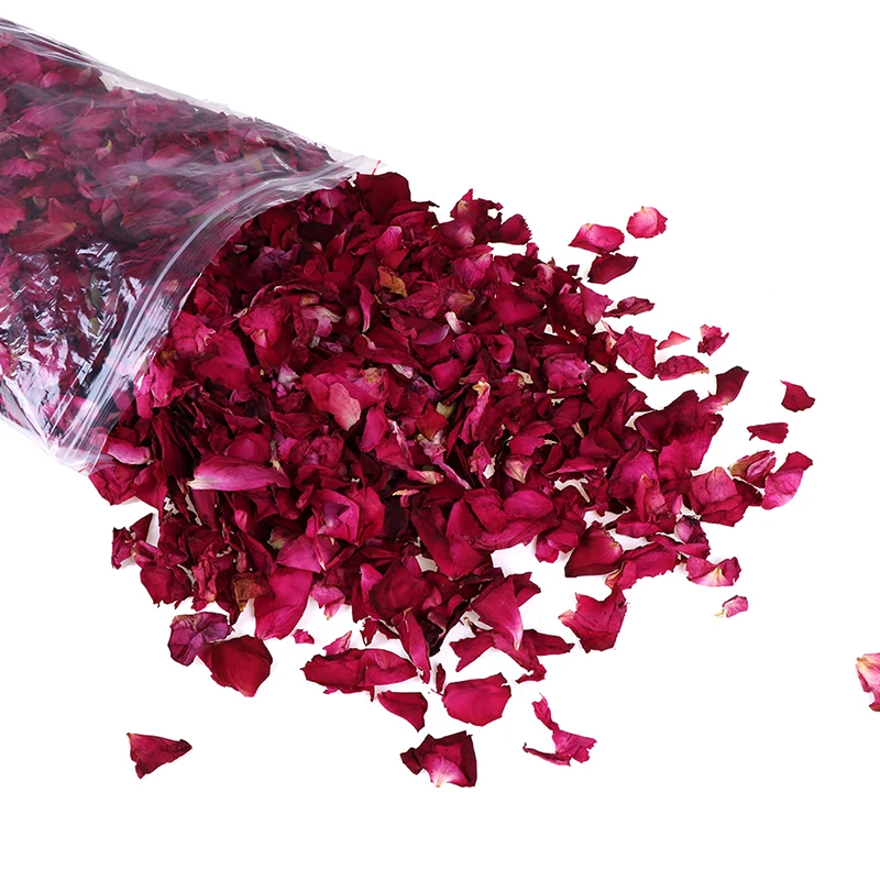 100/200 г высушенная Роза лепестки цветы натуральный Свадебный Конфетти Для украшения стола горшок