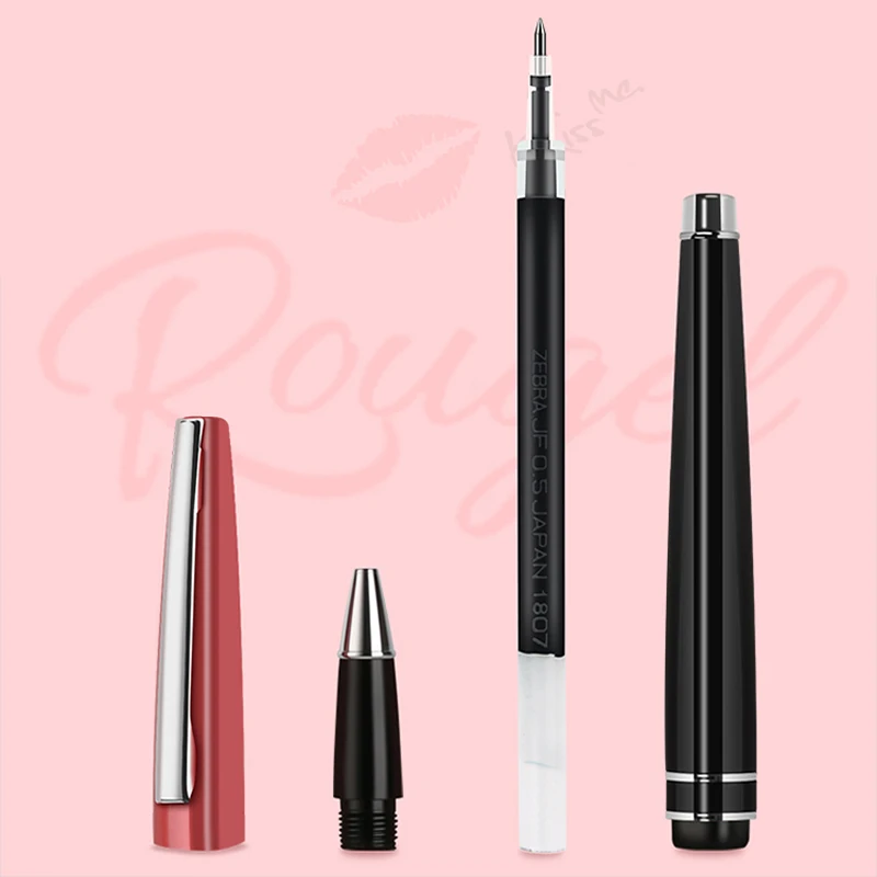 1 шт. гелевая ручка Zebra JJ93 Ретро металлический держатель для ручек черный сердечник 0,5 мм гладкое письмо rougel Ограниченная серия помада внешний вид