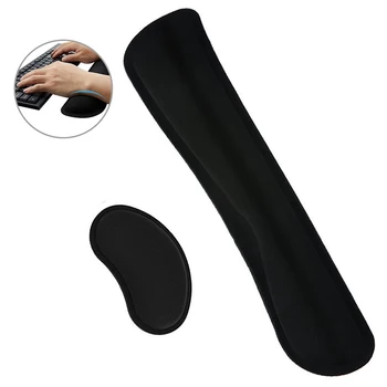 

2Pcs/Set Ergonomic Slow Rebound Memory Foam Keyboard Wrist Support Mouse Wrist Rest Pad Comfort Mice Pad For Office Computer