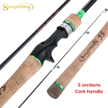 

Sougayilang 1.8m 2.1m 2.4m Baitcasting Fishing Rod Carbon Fiber 5 Section Top Quality Travel Lure Fishing Pole Tackle Tool