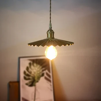 

Individuality Nordic Simple E27 Home Living Room Bedroom Small Pendant Lamp High Quality Pure Copper Glass Art Led Hanging Lamp