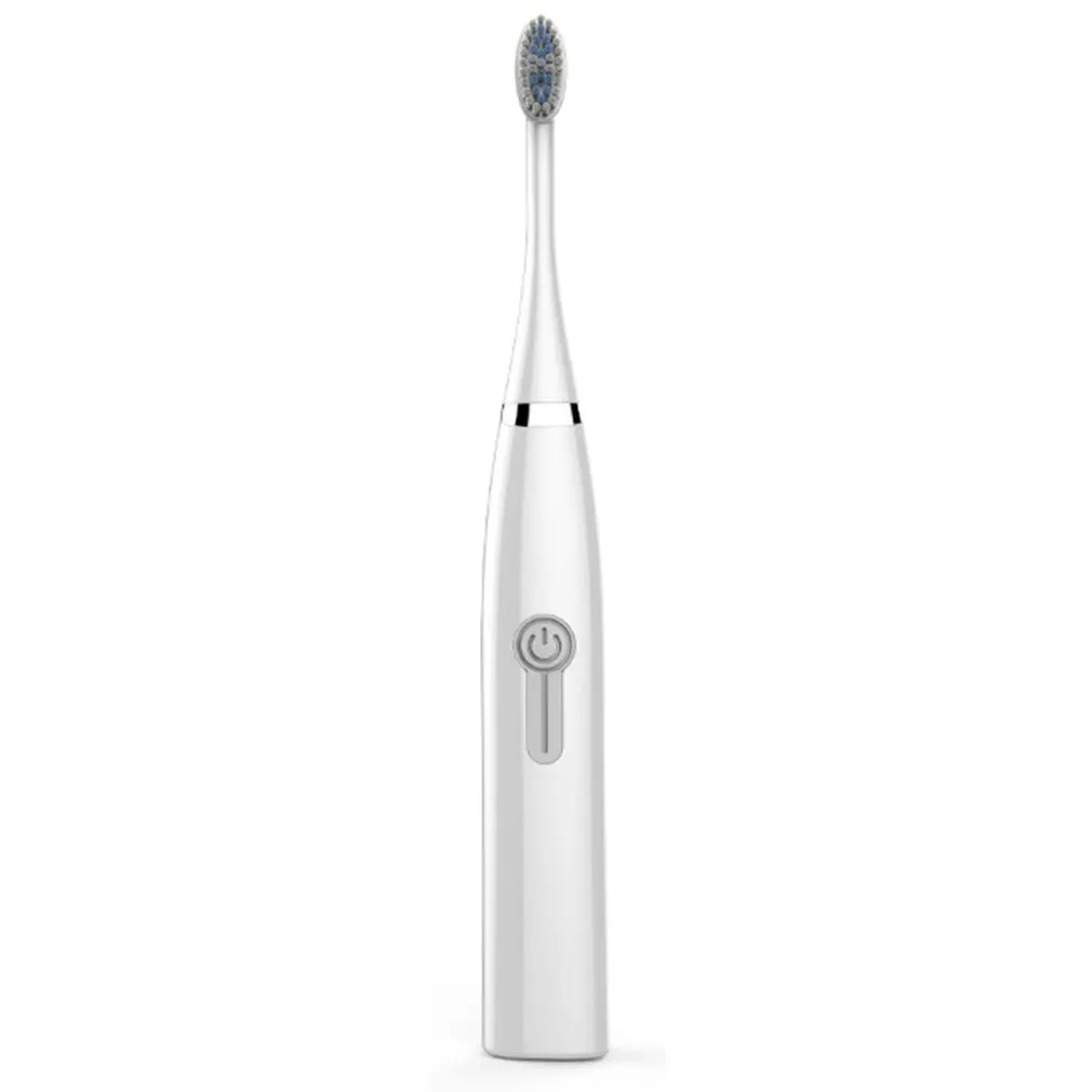 Электрическая зубная щетка для мужчин и женщин, для взрослых, домашняя, не перезаряжаемая, для мягких волос, автоматическая, водонепроницаемая, звуковая зубная щетка - Цвет: White 1 Brush Head