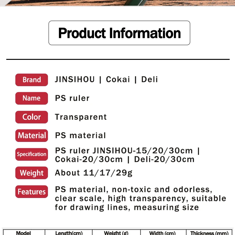 Jindsihou/Cokai/для кулинарно-деликатесной продукции прозрачный Пластик квадратный линейка 15/20/30 см инструмент для измерений прямая Линейка