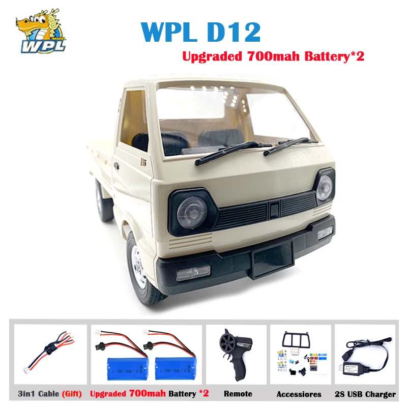 WPL D12 1:10 4WD RC Автомобиль Моделирование дрейф скалолазания грузовик светодиодный