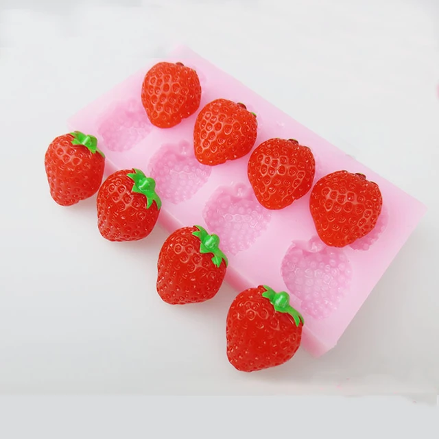 Half Strawberry Silicone Mold  Fruit Cabochon Mould for Resin Art