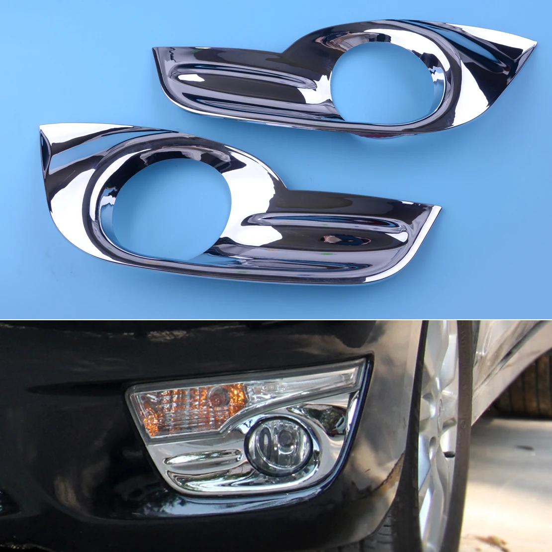 DWCX 2 шт Серебряная противотуманная фара накладка пластиковая Подходит для Nissan Teana Altima 2013