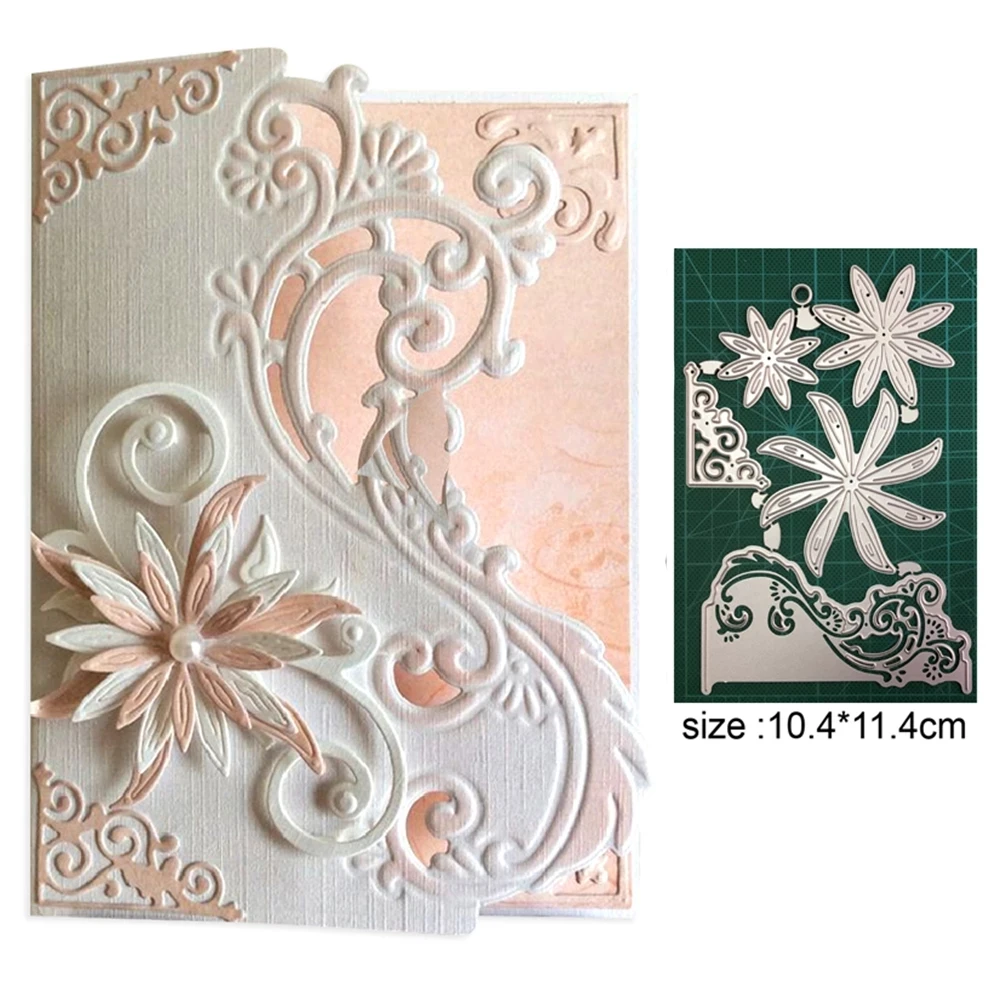 Metal Spring Die Cuts 2 Hollow Flowers Embossing Stencil Cutting Dies for Card Making Scrapbooking Paper Craft Album Stamps DIY Spring Decor