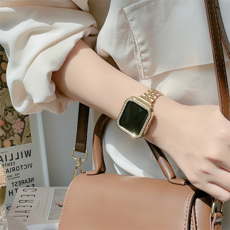 Silm strap For Apple ð  45mm 41mm iWatch  40mm 44mm ׼ Meatl Milanese bracelet Apple Watch serie 4 5 6 se 7