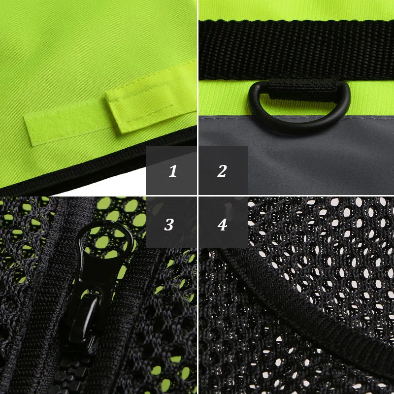Hi Vis Reflective Safety Vest Mesh Summer Waistcoat Jacket Vest With Mulit Pockets Cargo Workwear Men Protect Warning