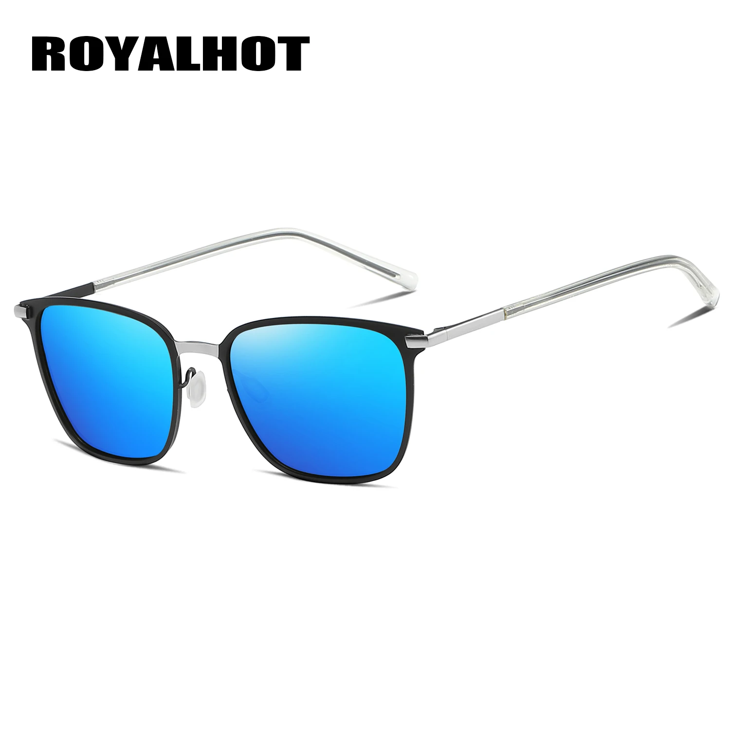 RoyalHot, мужские, женские, модные, сплав, квадратная оправа, солнцезащитные очки, для вождения, солнцезащитные очки, оттенки, Oculos masculino, мужские, 900120 - Цвет линз: Silver Blue