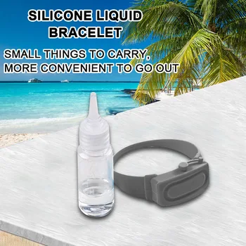 

Silicone Liquid Bracelet, Hand Sanitiser Portable Wearable Refillable Dispenser Wristband