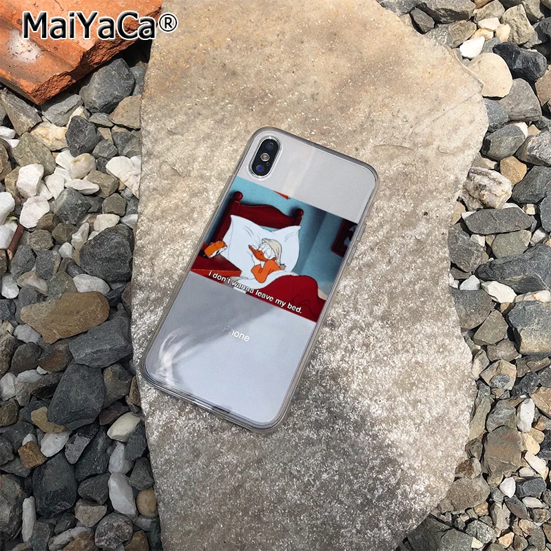 

For iphone 11 Lazy duck phone Case For iPhone 6 6S 7 8 Plus X XR XS Max 5 5s SE Soft TPU For iPhone XS cover