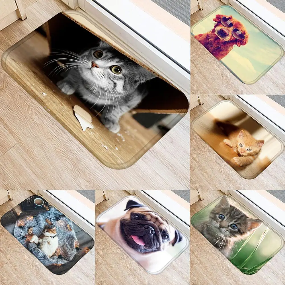 Non-slip Doormat for Entrance Door Cats Dog Print Floor Mats Living Room Mat Carpet Rugs Bathroom Kitchen | Дом и сад