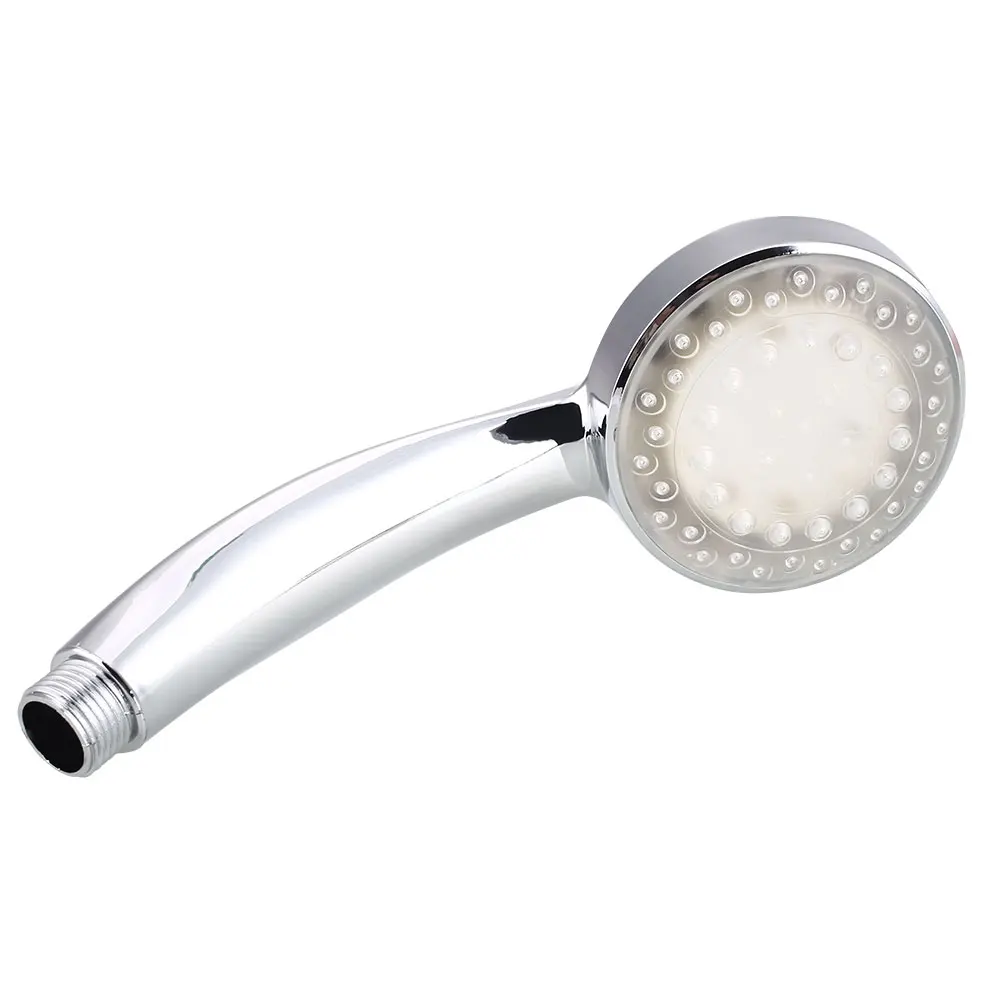 LED Shower Head Stainless Steel Silvery Sensor Adjustable Light Bathe Shower Nozzle Bath Sprinkler RGB Temperature Bathroom