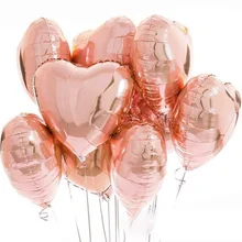 20~50 pcs Rose Gold Heart Helium Foil Balloon 18 inch for Wedding Birthday Party Decoration Supplies
