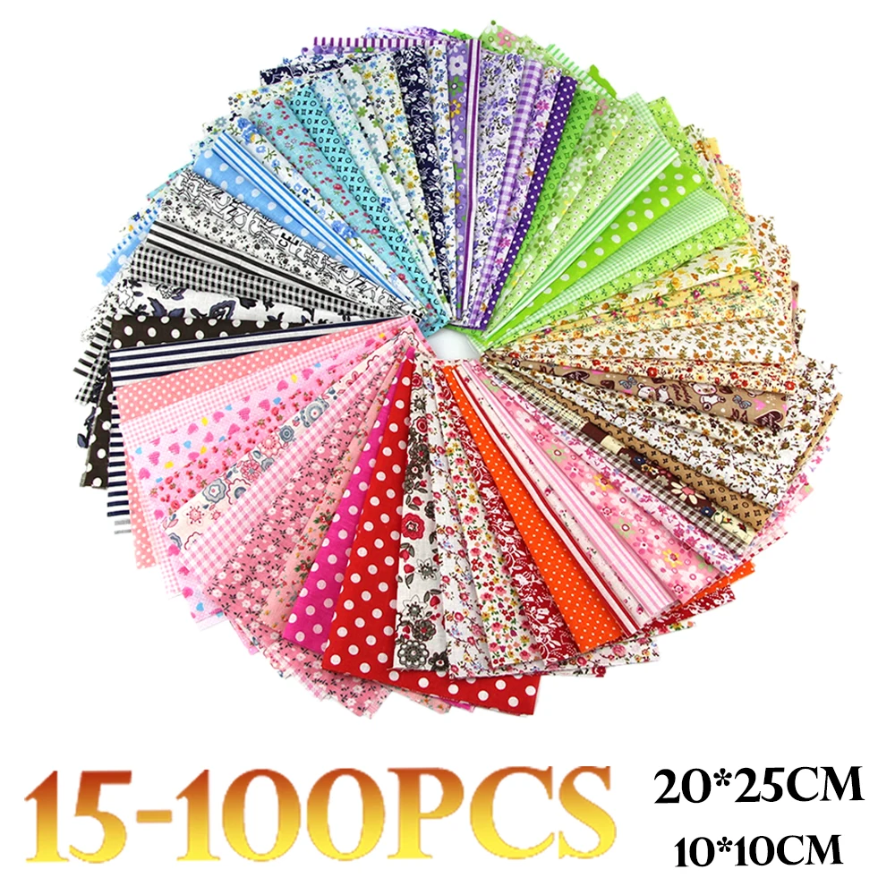 15-100PC Printed Floral Cotton Quilting Fabric Sewing Bed Sheet Dress Making For Patchwork Needlework DIY Handmade | Дом и сад